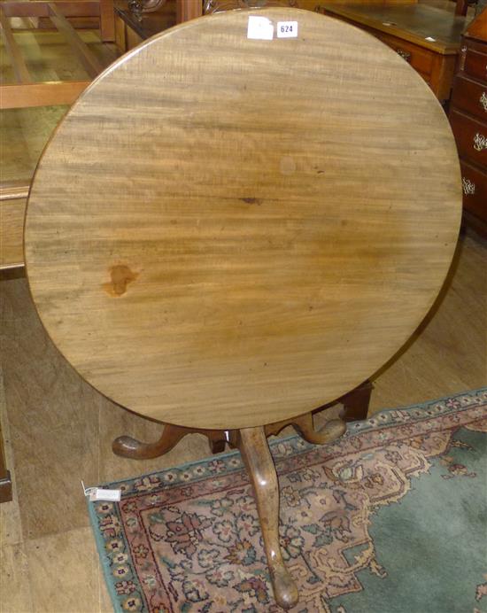 George III mahogany circular tea table(-)